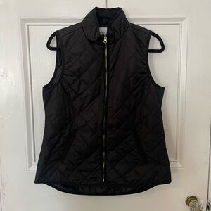 NWOT | Old Navy | Black Quilted Vest with Gold Zipper | M